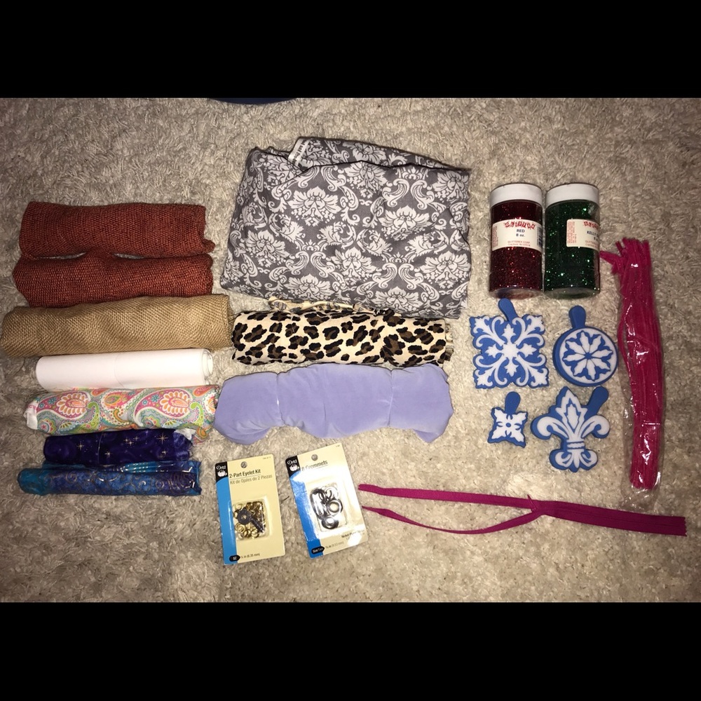 Fabric remnants & craft sewing bundle! 20 pieces!